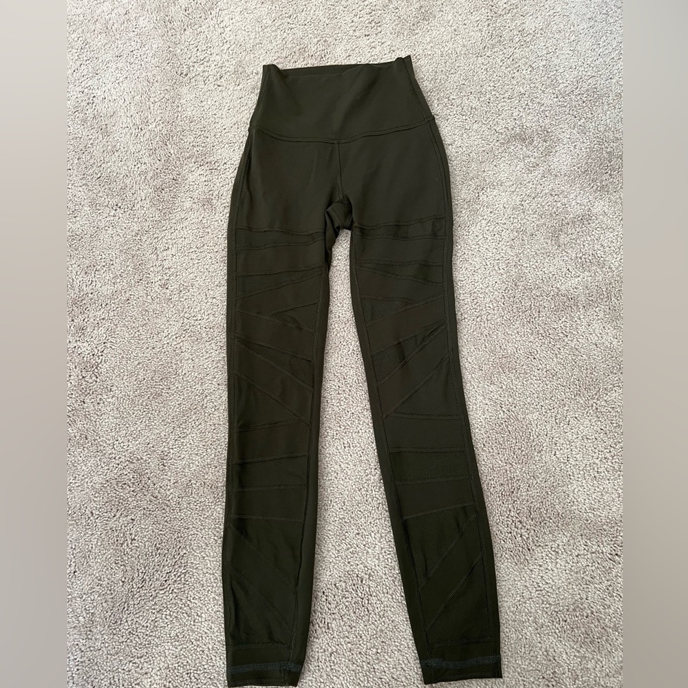 Lululemon Tech Mesh Leggings - OLIVE GREEN - Size 2